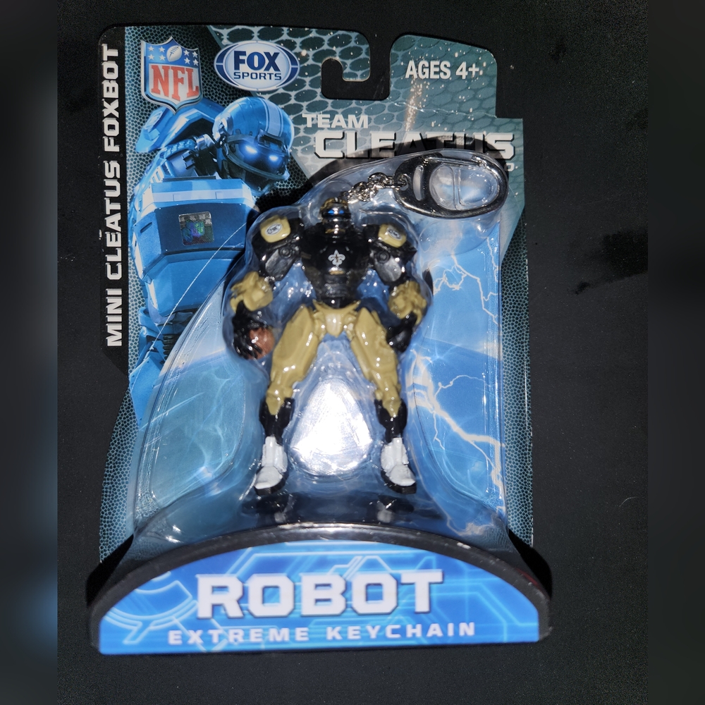 Mini Cleatus Foxbot keychain New Orleans Saints
